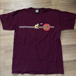 Spongebob x Santa Cruz Maroon Graphic T-Shirt